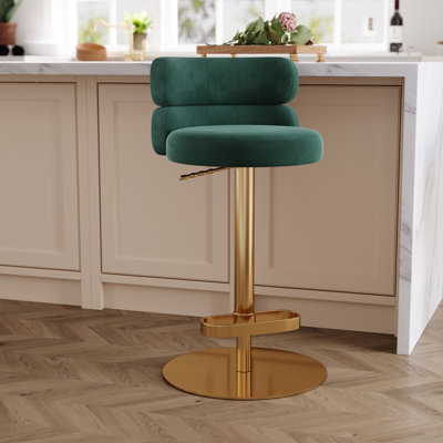 Tabouret de bar rotatif à hauteur ajustable en acier inoxydable Giacamo - Design moderne (ensemble de 1)