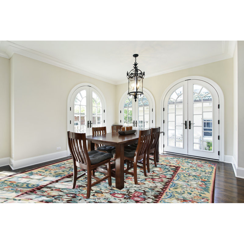 Hand-Knotted High-Quality Beige and Blue Area Rug