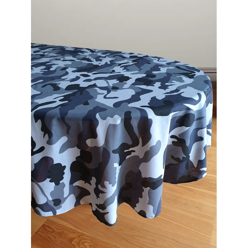 CAMOUFLAGE tablecloth Red/Black, 177cm W x 177cm L, Black/Grey