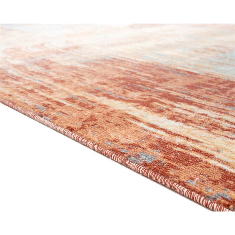 Tapis décoratif turquoise à motif abstrait Colborne, Rectangle de 5 pi x 7 pi