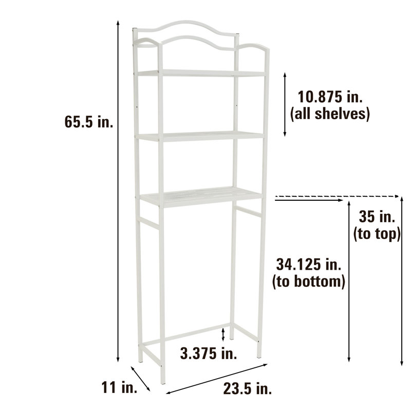 Étagère à 3 éléments au-dessus des toilettes, Blanc