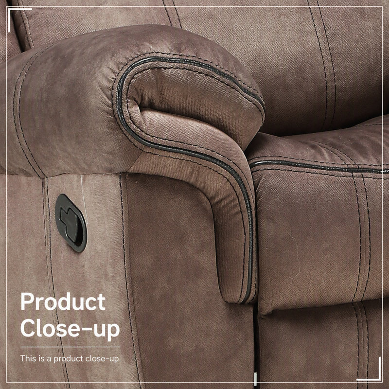 Fauteuil inclinable luxueux en velours chocolat à deux tons avec mouvement doux et siège capitonné confortable, parfait pour la détente