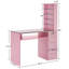Bureau à clou classique avec plateau en verre, tablettes en verre et tiroir verrouillable, bureau de maquillage pour coiffeuse-587467822