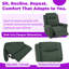 Fauteuil inclinable manuel pivotant avec massage et chauffage, capacité de poids de 300 lb, fauteuil inclinable en cuir PU-2091668787