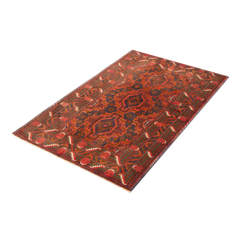 Tapis bourgogne foncé Teimani 4 pi 3 po x 6 pi 8 po