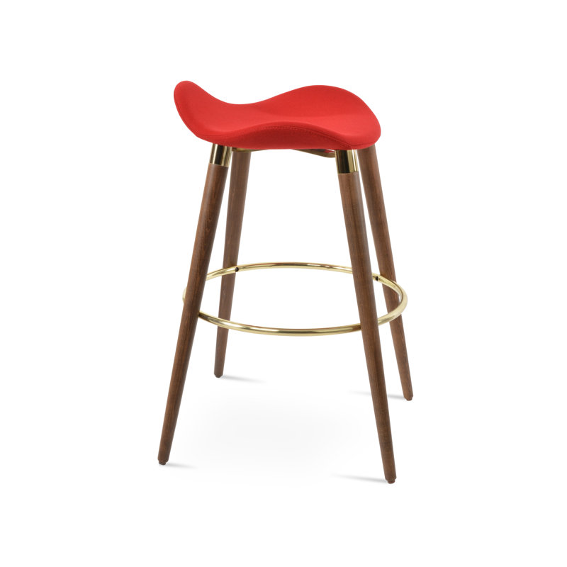 Tabouret en bois Falcon GZ, Rouge, Petit tabouret (siège d'une hauteur de 22 po)
