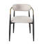 De 2 chaises - Finition lin et noir beige, plateau de table en marbre, structure en métal, dossier rembourré confortable, largeur / profondeur de 19 po, revêtement de 2 pièces intrigant, sièges, profondeur, largeur, limite de poids de 220 lb