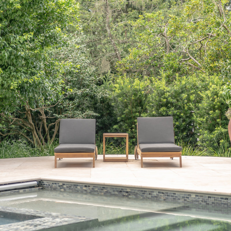 Caldas Outdoor Square Teak End Table