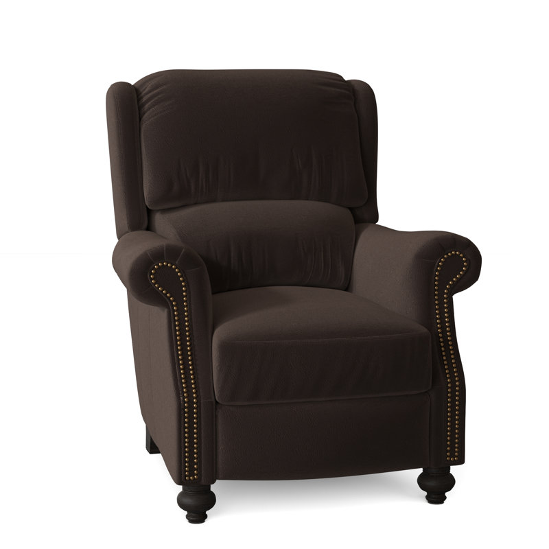 Bancroft Recliner, Aline Fumo Genuine Leather, Cobblestone, French Natural
