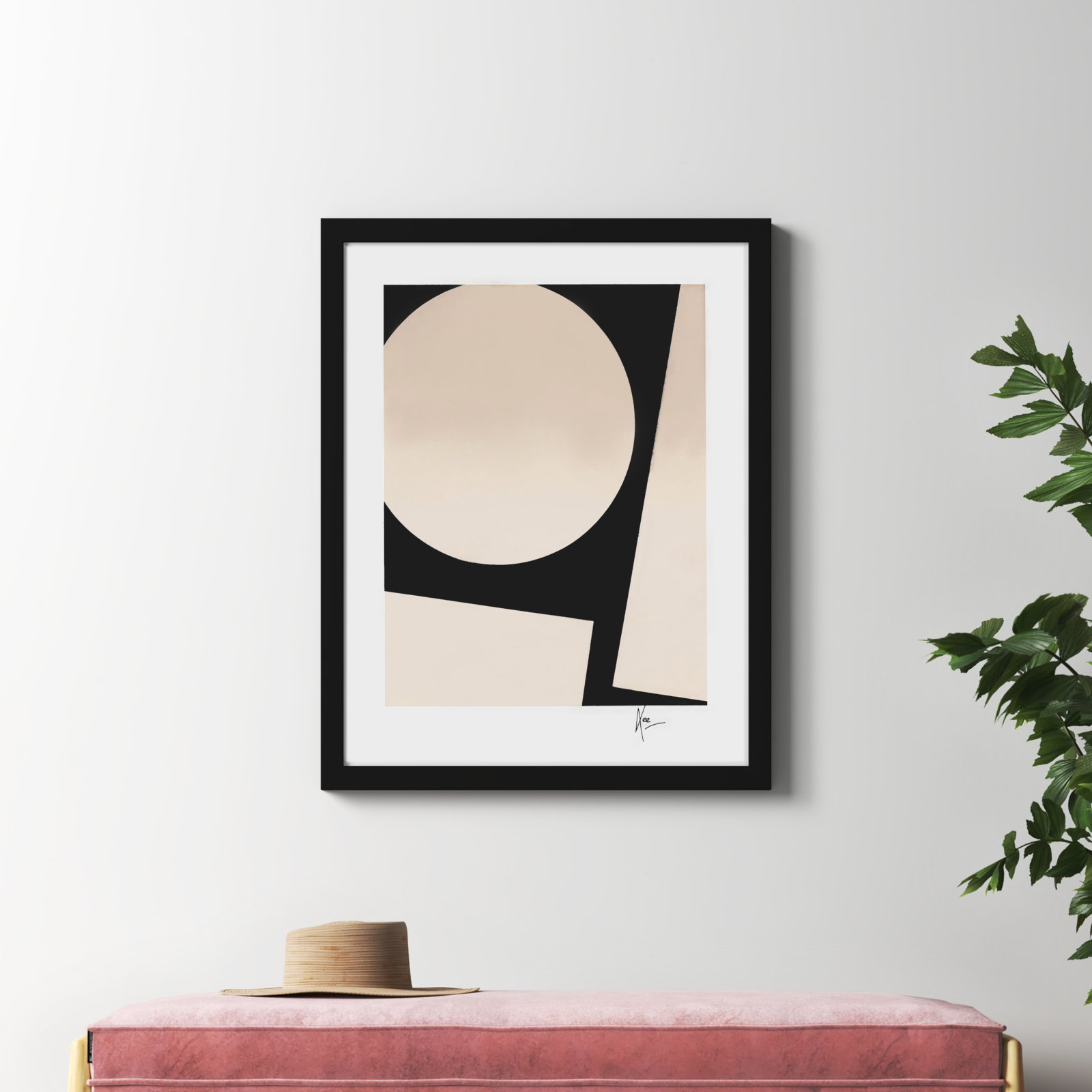 You And Me 2 by Lee Lessem, Black, 38" H x 30" W x 1.25" D