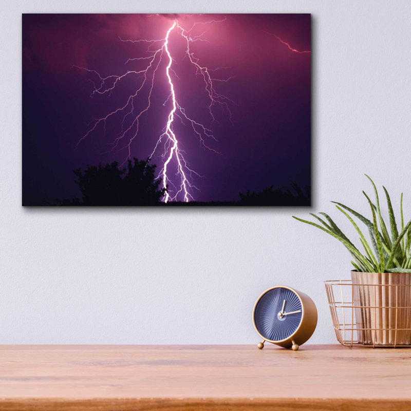 «Thunder» par un artiste inconnu, art mural en verre acrylique,, H 12 po x l 16 po x P 0,13 po