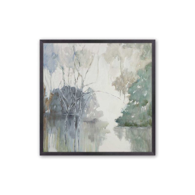 Impression sur toile Tranquil Waterscape View, Zinc patiné, H 13,5 po x l 13,5 po, Reproduction encadrée sans passe-partout