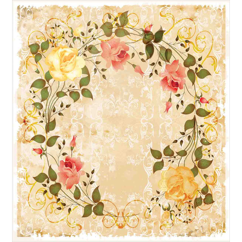 French Country Polyester Duvet Cover, Queen Duvet Cover + 2 Shams