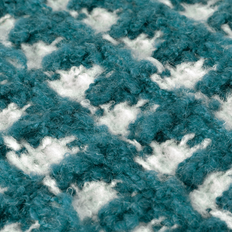 Toasty Waffle Throw Blanket, Teal/White