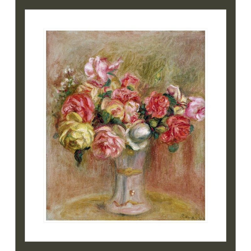 «Roses in a Sevres vase» par Pierre-Auguste Renoir, impression giclée encadrée, H 26,79 po x l 23,5 po