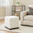 Lev Accent Ottoman, Square Cube Silhouette With White Boucle 16 Inch