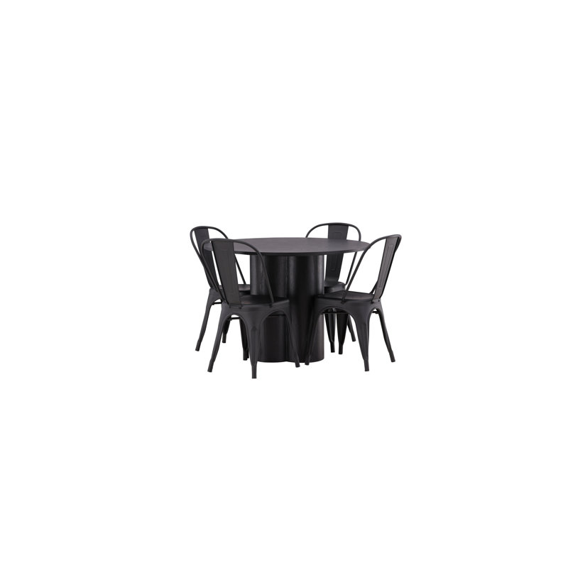Pippin 4 - Person Dining Set, Black