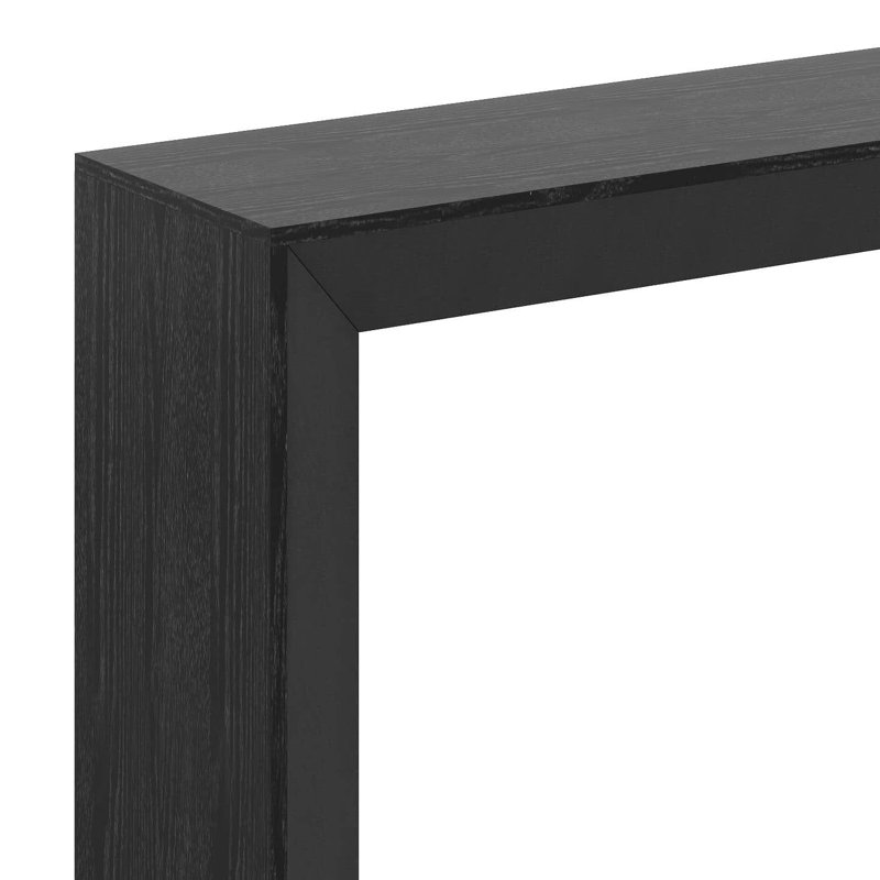 Console avec foyer en placage de bois, Noir