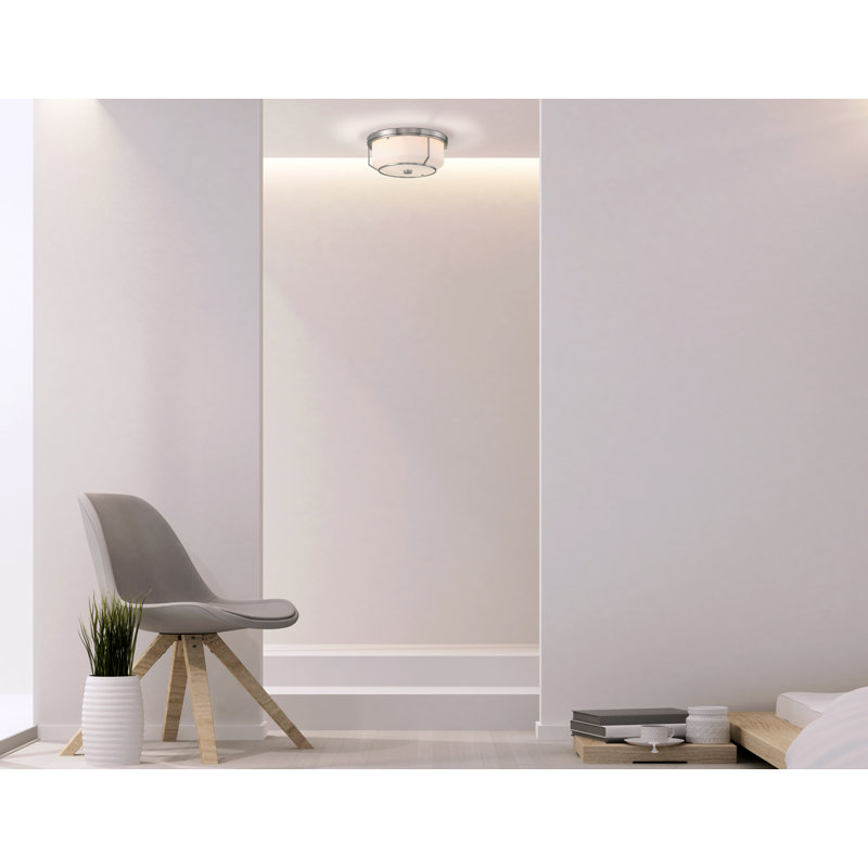 2LT Flushmount, Satin Nickel