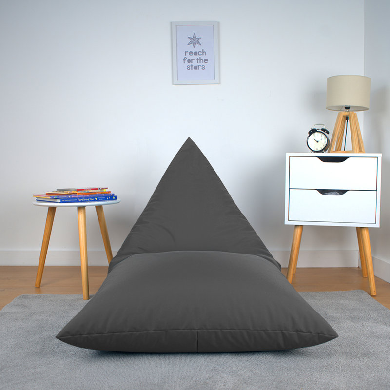 Polyester Outdoor Friendly Refillable Bean Bag Lounger, Grey
