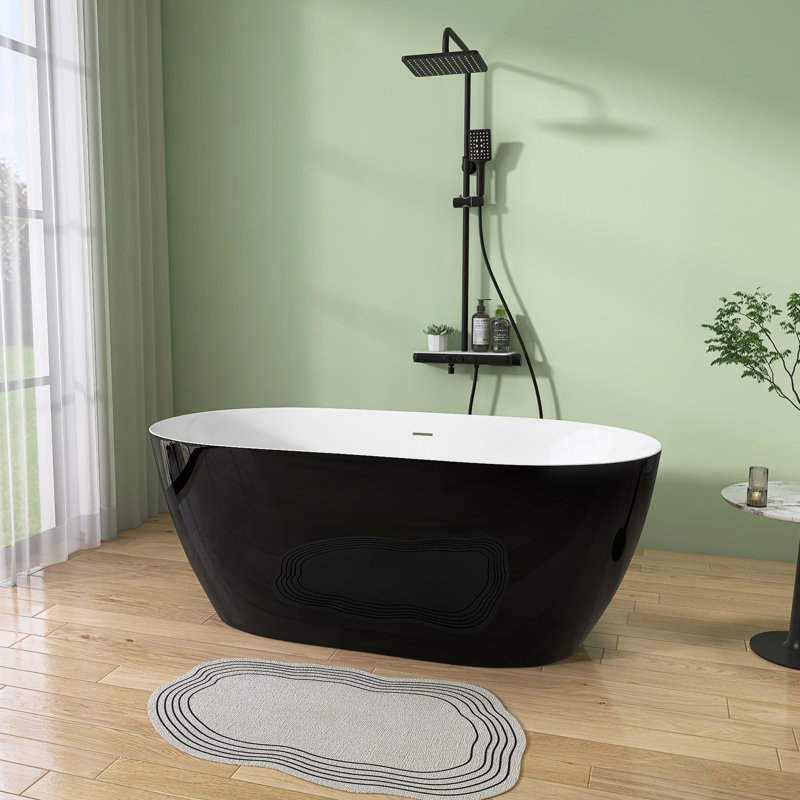 59'' x 30'' Freestanding Soaking Acrylic Bathtub