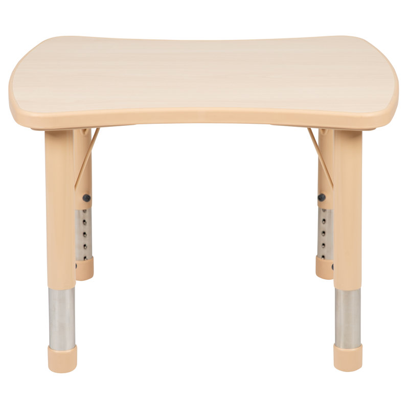 Natural Rectangular Plastic Height Adjustable Kids Activity Table