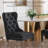 High-End Tufted Dining Chair Set, Velvet Upholstery With Nailhead Trim And Back Pull Ring, Solid Wood Legs-510191848-510191854