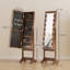 HOMCOM Freestanding LED Mirrored Jewelry Cabinet-115153672