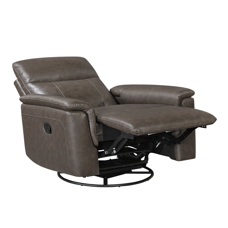 Fauteuil inclinable en cuir Luxury, Marron foncé