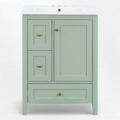 Ensemble de meuble-lavabo simple 24 "avec plateau en céramique