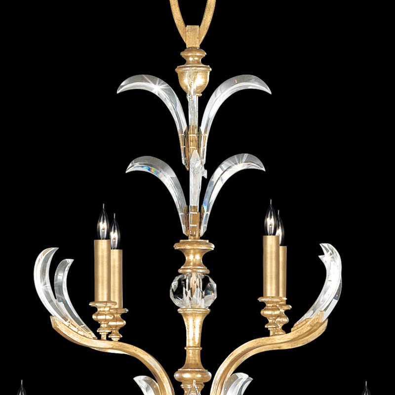 Beveled Arcs 16 - Light Tiered Chandelier, Gold Leaf