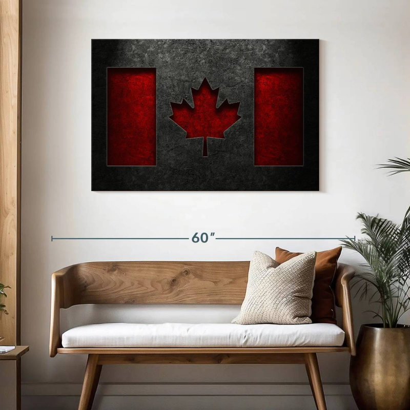 Borges Canadian Flag Stone Texture, 30" H x 45" W