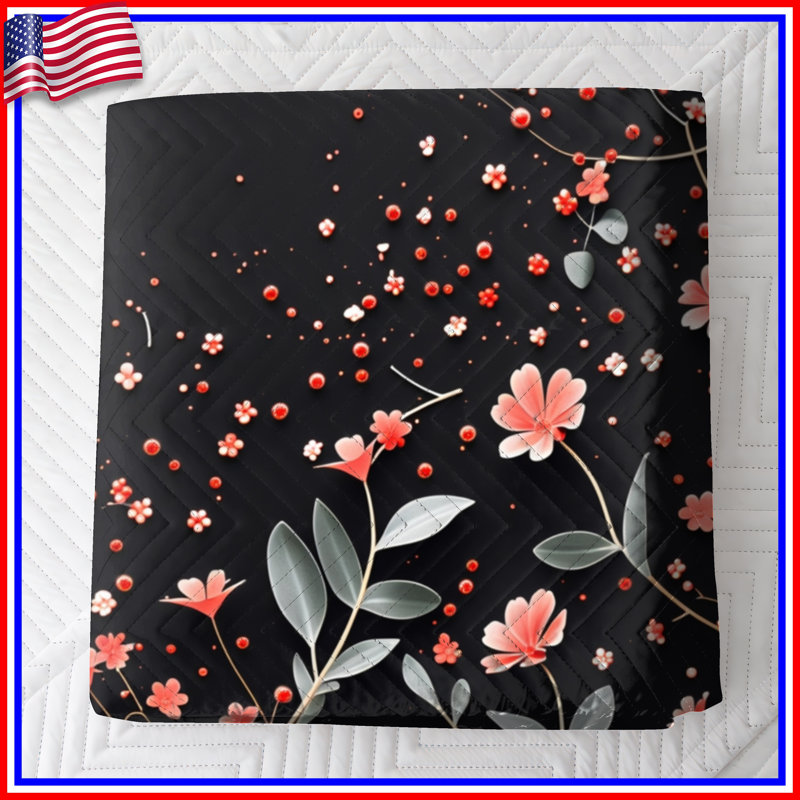 Couvre-lit matelassé à motif floral toutes tailles, Double