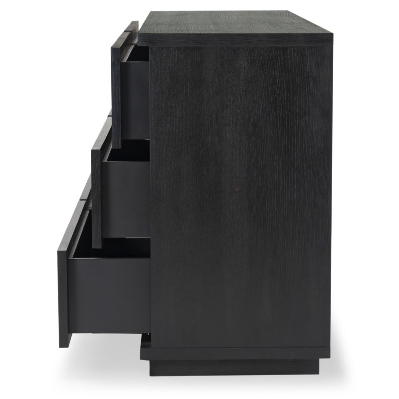 Deziree Wood 6 Drawer Dresser, Black