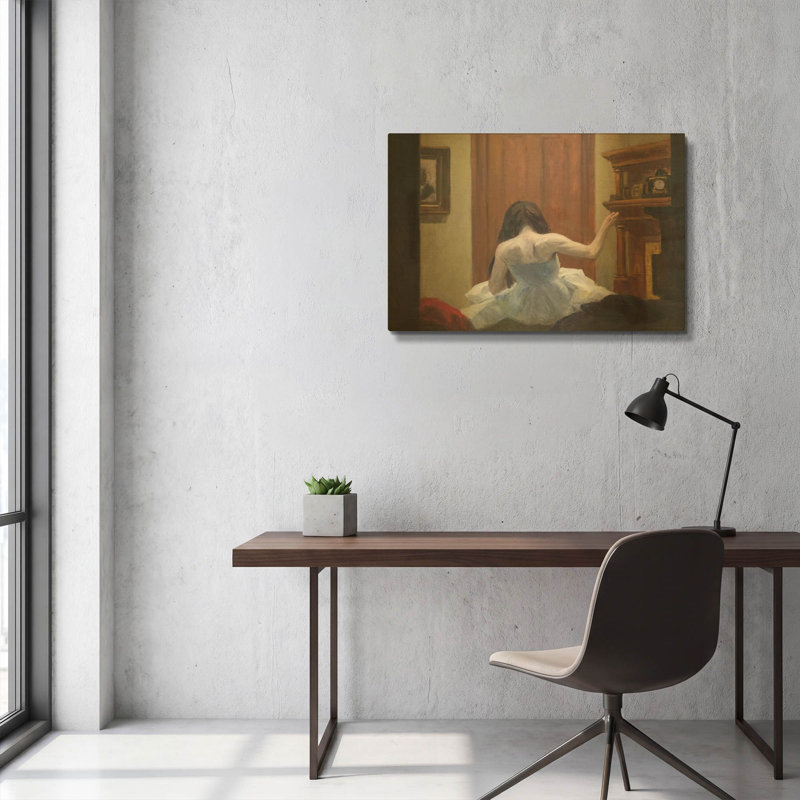 « Intérieur de New York, vers 1921 », par Edward Hopper. Tableau mural en métal doré, 91,4 cm x 61 cm., 36"x24"