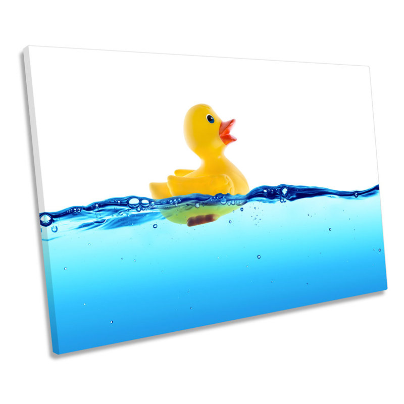 Rubber Duck Water Bathroom - Wrapped Canvas Print, 91.4cm H x 137.2cm W x 4cm D