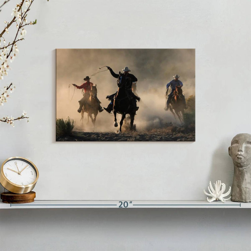 Lelar Cowboys In Action, 8" H x 12" W