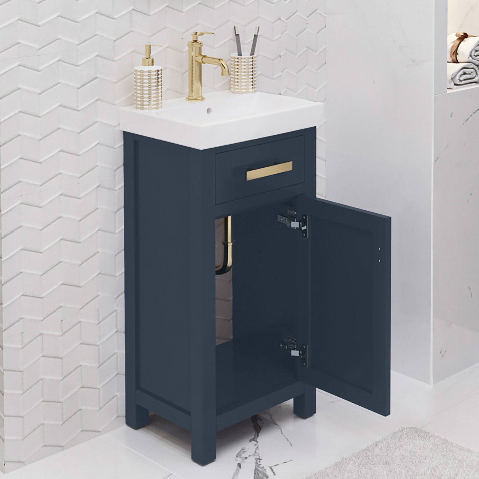 Caitlyn 17.3'' Single Bathroom Vanity, Monarch Blue
