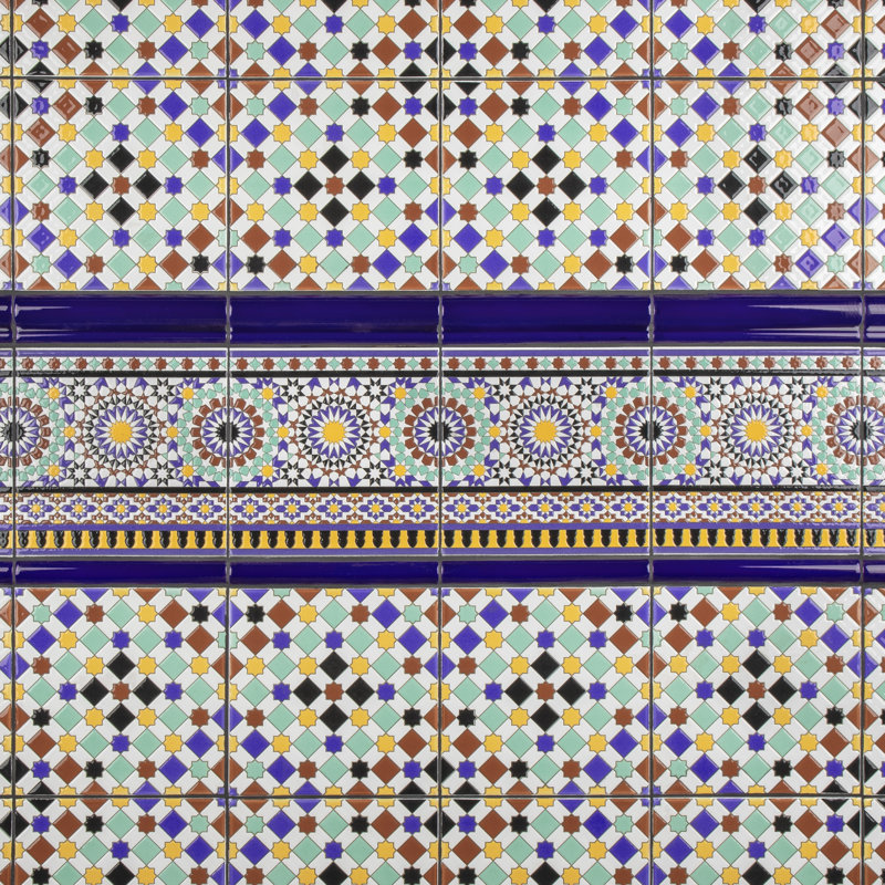 Carreau de céramique bleu 7,9 po x 1 po Sevillano