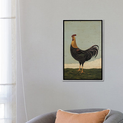Coq faisant face à l'Ouest - reproduction d'art murale encadrée