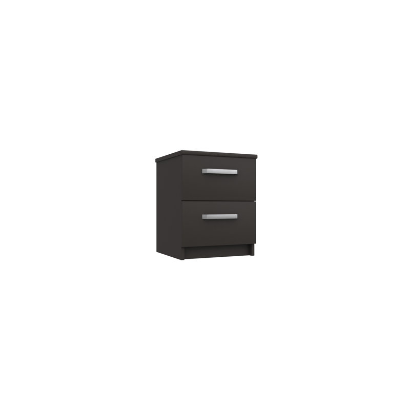 Narvaez 38.3 cm W Bedside Table, Graphite Gloss