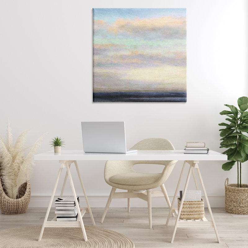 «Cloudy Abstract Bay Scene» par Suzanne Nicoll, H 36 po x l 36 po x P 1,5 po