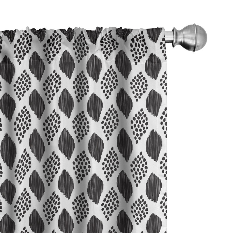Geometric Semi-Sheer Rod Pocket Curtain Panels, 28" W x 63" L