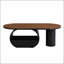 Table basse ovale de luxe industrielle avec tiroir de rangement spacieux, parfaite pour les salons modernes et élégants
