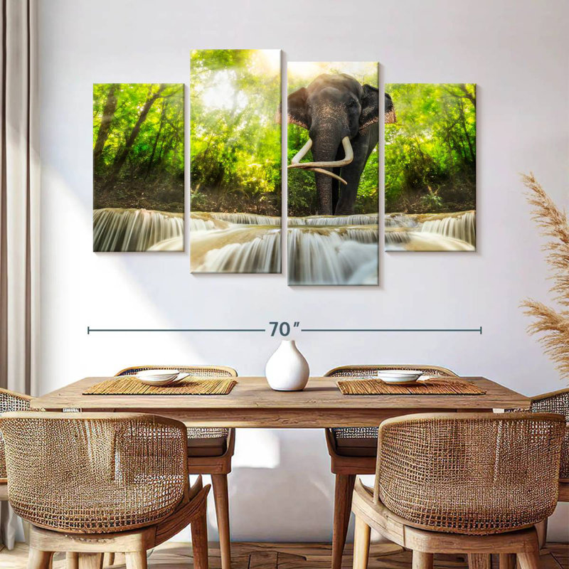 Brampt Waterfall Elephant, 42" H x 68" W