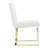 Pangea Home Dexter Modern Upholstered Faux/Vegan Leather Dining Side Chair (Set of 2) – Upholstered Dining Chairs with Steel Legs, Contemporary Kitchen & Dining Room Seating - White with Gold Legs-266884704-266883487
