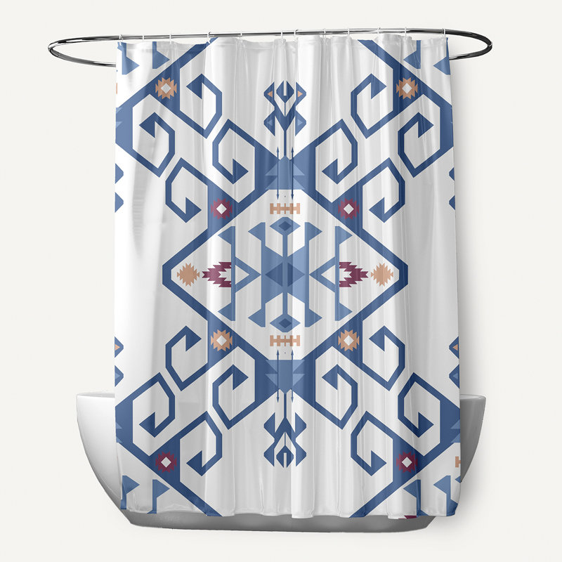 Alfreda Floral Shower Curtain, Blue