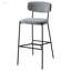 Grey Pub Height Bar Stool (Set Of 2) With Unique Geometric Footrest, Combining Comfort And Modern Aesthetic For Elegant Dining, Bar Stool-217695507
