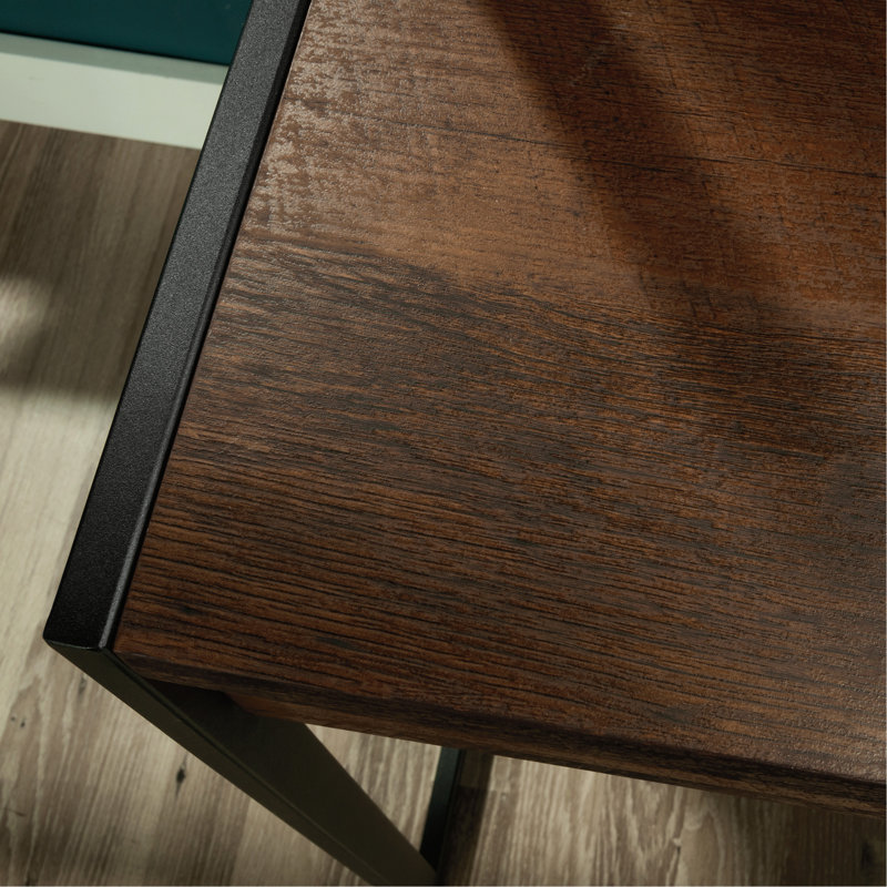 Bureau avec rehausse, finition brune