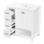 Meuble-lavabo de 76 cm (30 po) avec lavabo, 2 portes et 2 tiroirs, gris-1038273613